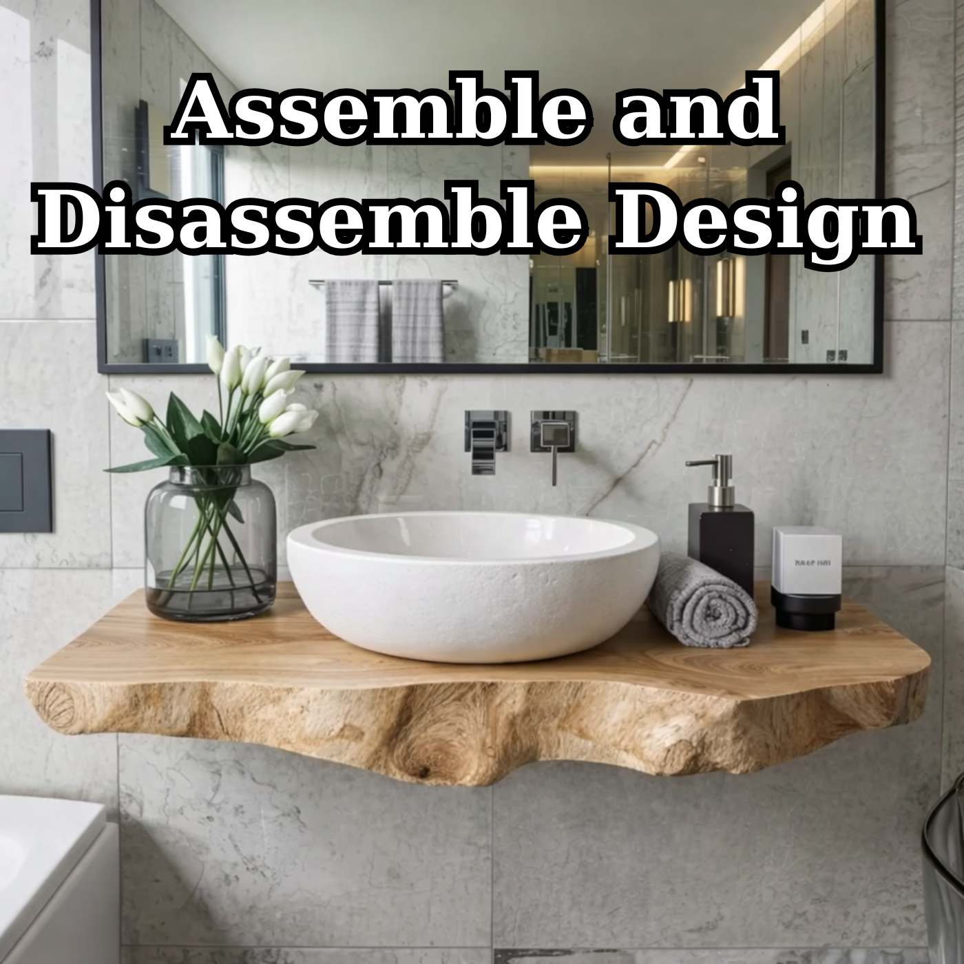 Floating Live Edge Solid Wood Bathroom Vanity Shelf – Natural Wood Wall Mounted Vanity Top Kitchnce