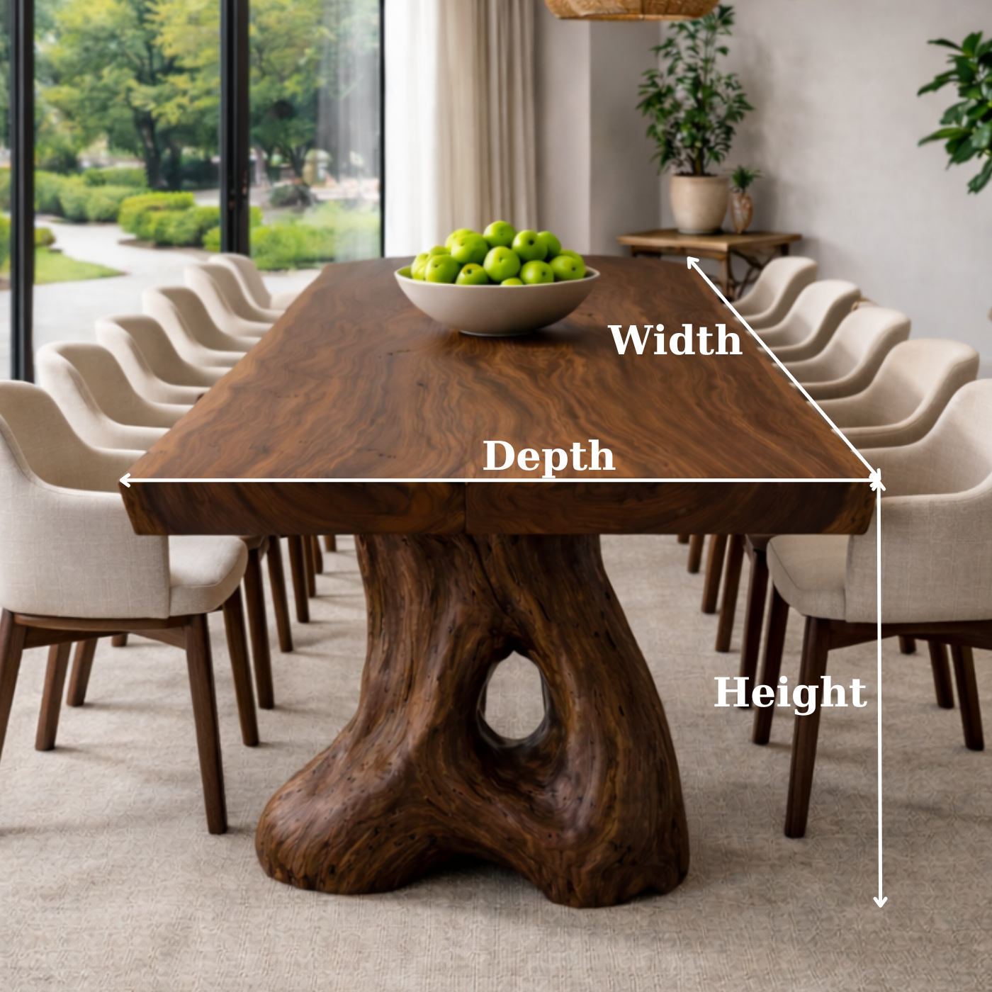 Handcrafted Solid Wood Dining Table For Modern Spaces