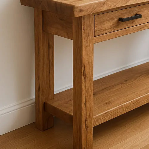 Handcrafted Solid Wood Console Table – Modern Organic Simplicity Kitchnce