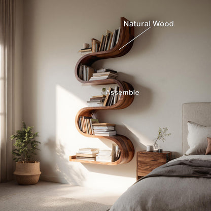 Contemporary Vertical Wall Bookshelf For Living Decor Kitchnce