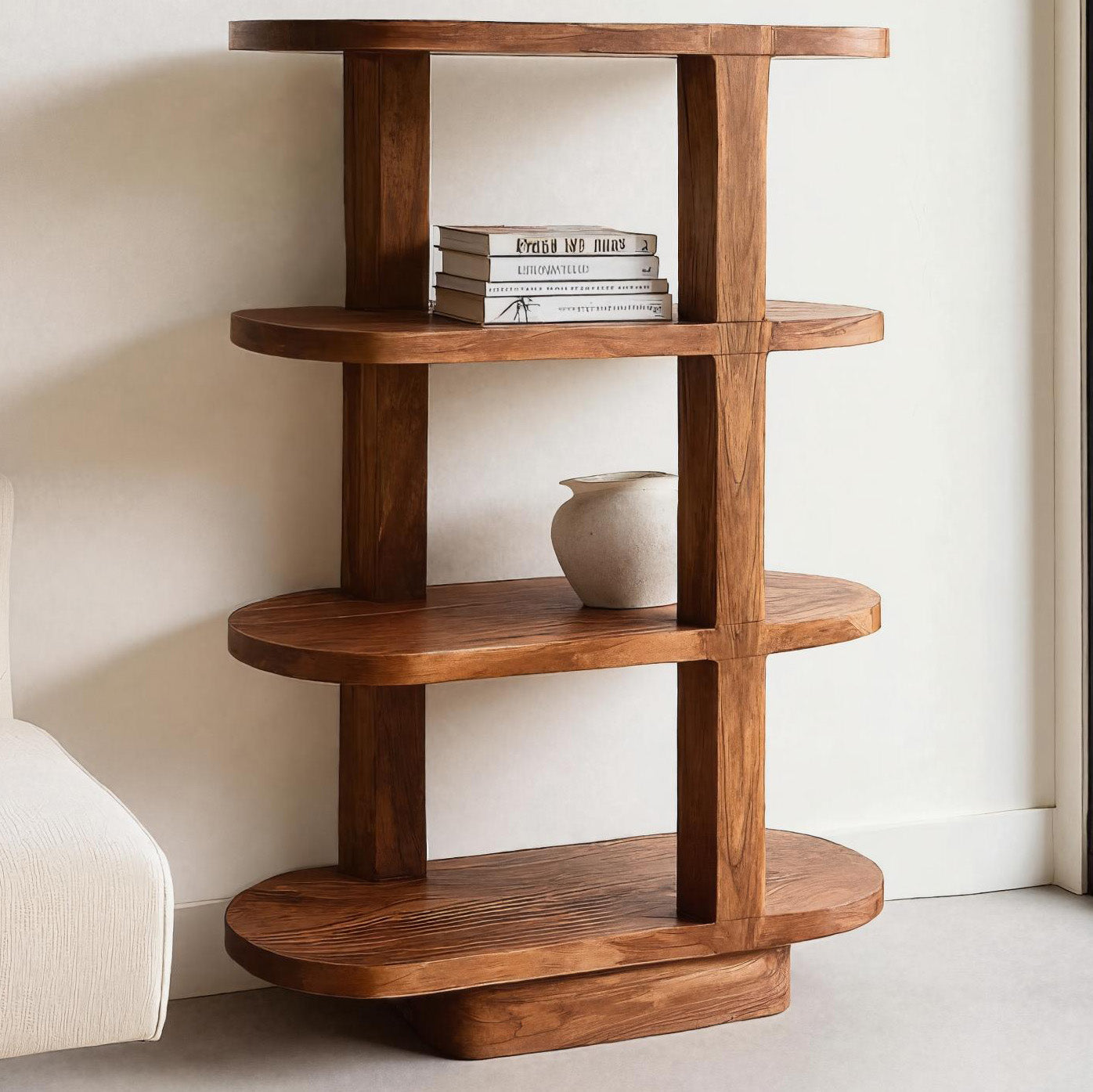 Modern Open Bookcase For Living Room Space Kitchnce