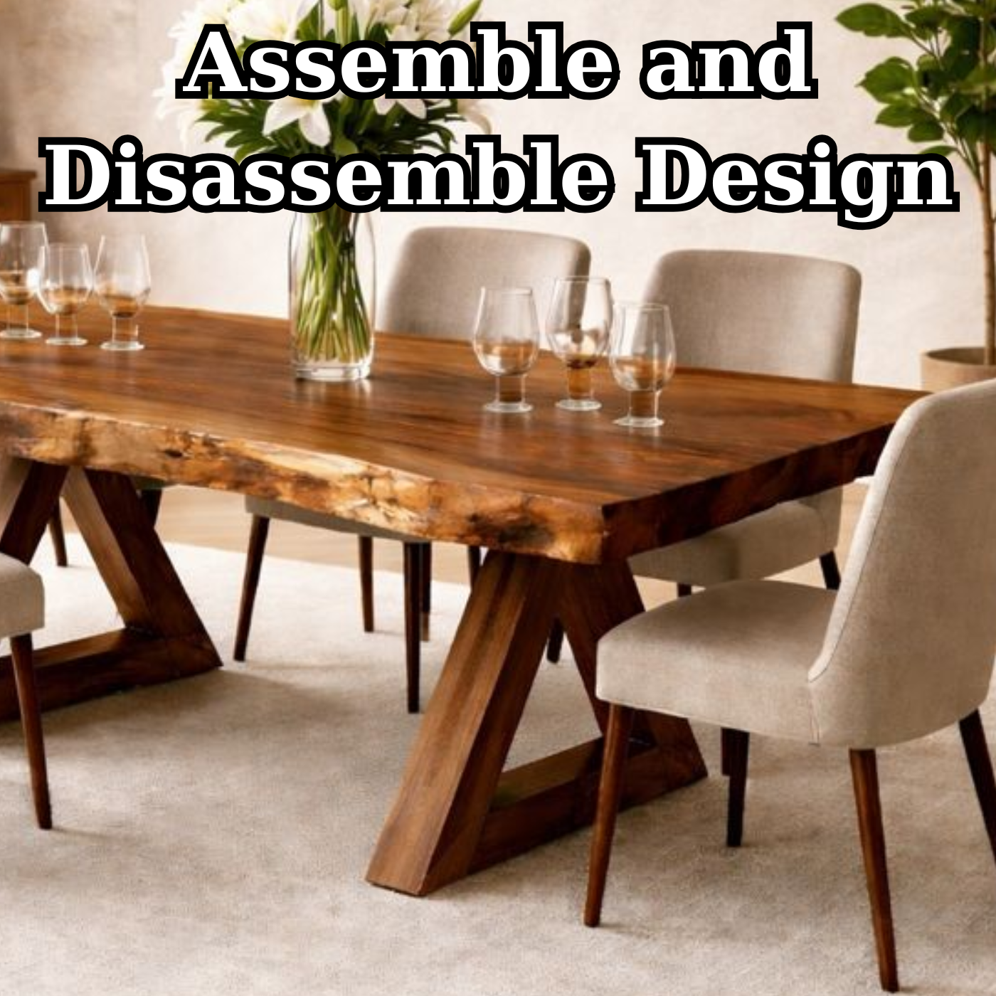 Handcrafted Solid Wood Live Edge Dining Table for Contemporary Homes