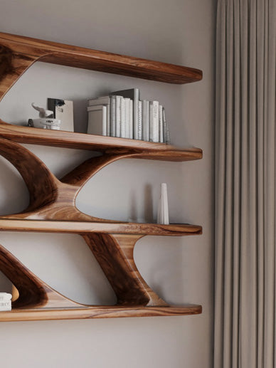 Modern Sculptural Wall Mounted Bookshelf For Bedroom Kitchnce