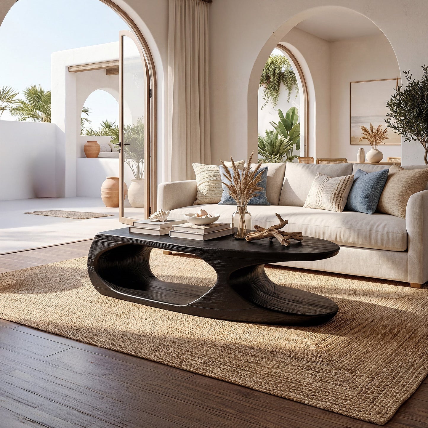 Organic Loop Coffee Table With Sculptural Open Base
