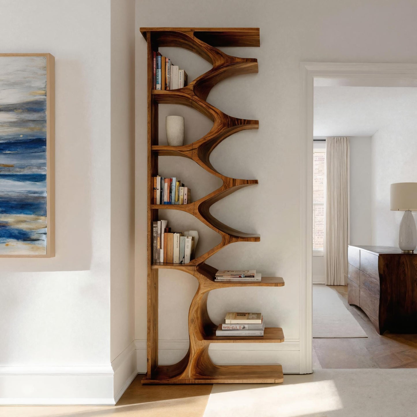 Modern Freestanding Bookshelf For Living Room Kitchnce