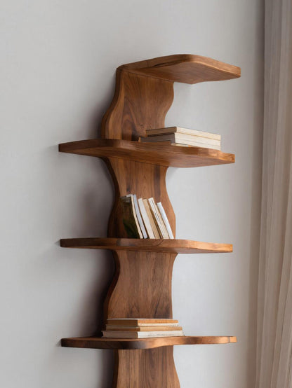 Modern Sculptural Wave Bookshelf For Living Room Kitchnce
