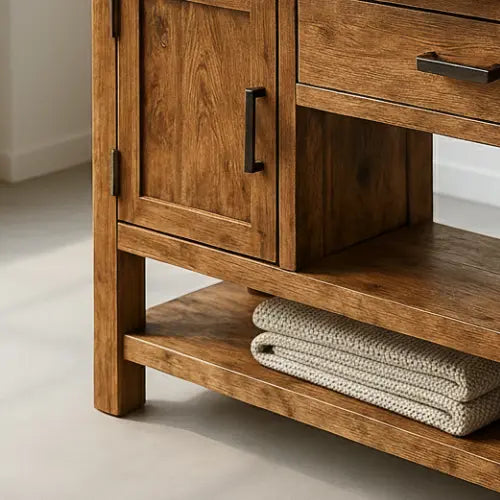 Handcrafted Solid Wood Console Table – Modern Rustic Functionality Kitchnce