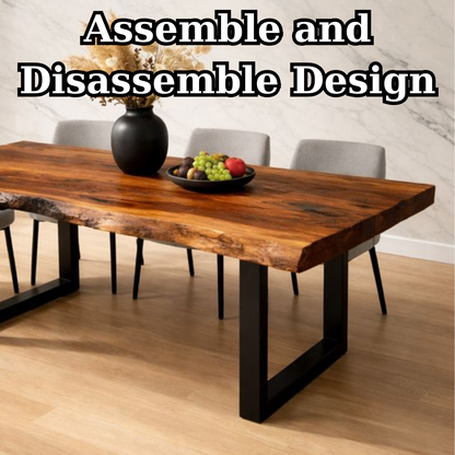 Handcrafted Live Edge Wood Dining Table for Modern Living