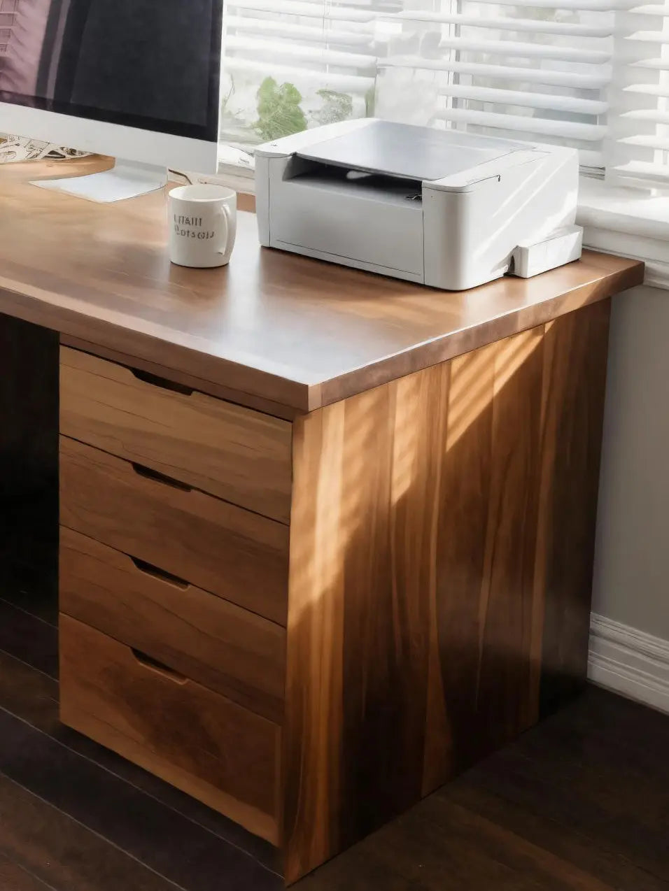 Modern Desk With Multiple Drawers For Home Office Kitchnce