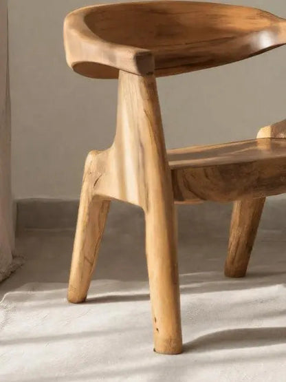 Sculptural Armchair With Curved Backrest For Living Room Kitchnce