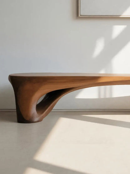 Modern Sculptural Bench With Curved Design For Living Room Kitchnce