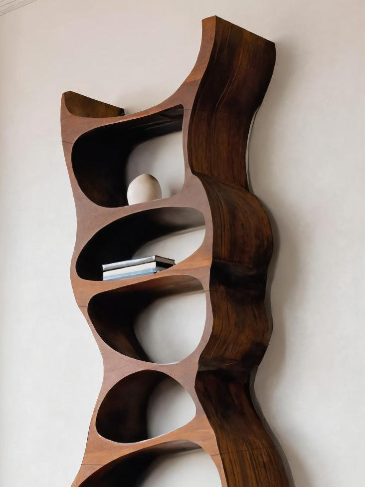 Tall Sculptural Wall Mounted Bookshelf For Living Room Kitchnce