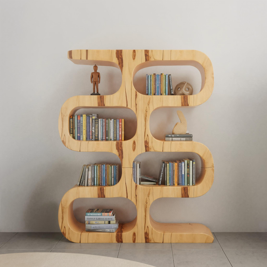 Modern Curved Bookshelf For Japandi Or Minimalist Living Room Kitchnce