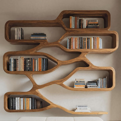 Modern Sculpted Bookcase For Living Room Kitchnce