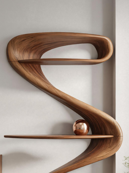 Modern Wave Bookshelf For Living Room Or Contemporary Interior Kitchnce