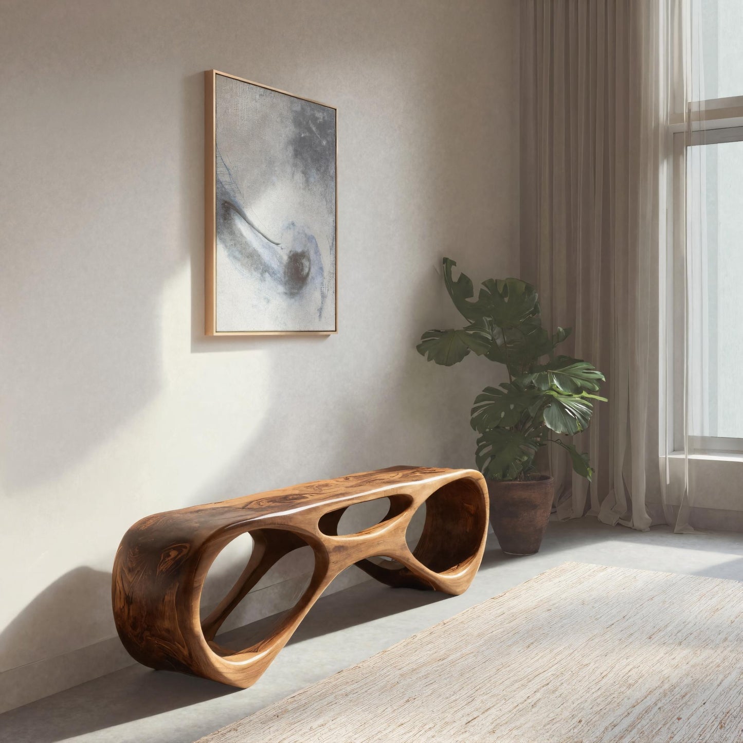 Modern Organic Bench For Entryway Or Furniture Hallway Kitchnce