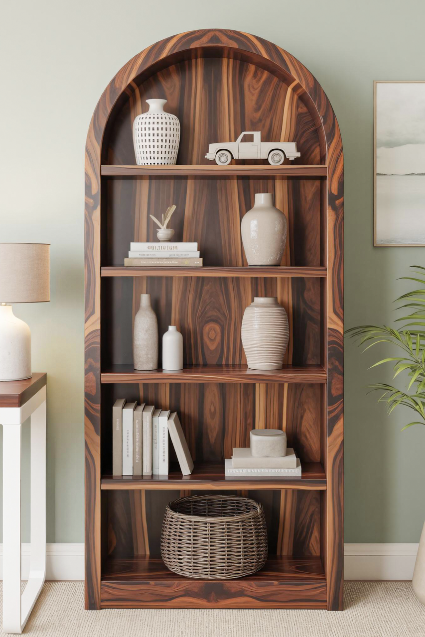 Arched Display Bookshelf For Living Room Or Office Kitchnce