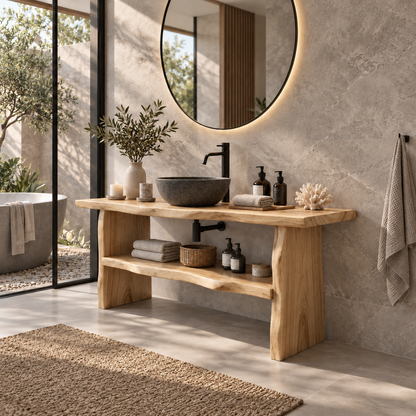 Arden Live Edge Solid Wood Bathroom Vanity
