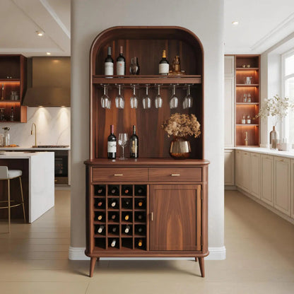 Mid Century Arched Wine Cabinet For Kitchen Kitchnce