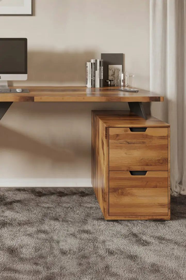 Modern Desk With Z Frame And Drawers For Home Office Kitchnce