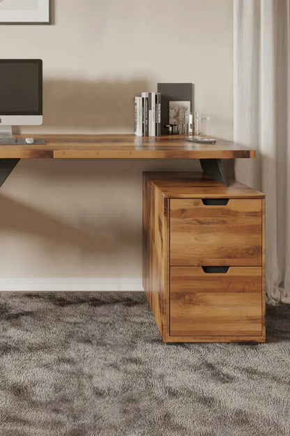 Modern Desk With Z Frame And Drawers For Home Office Kitchnce