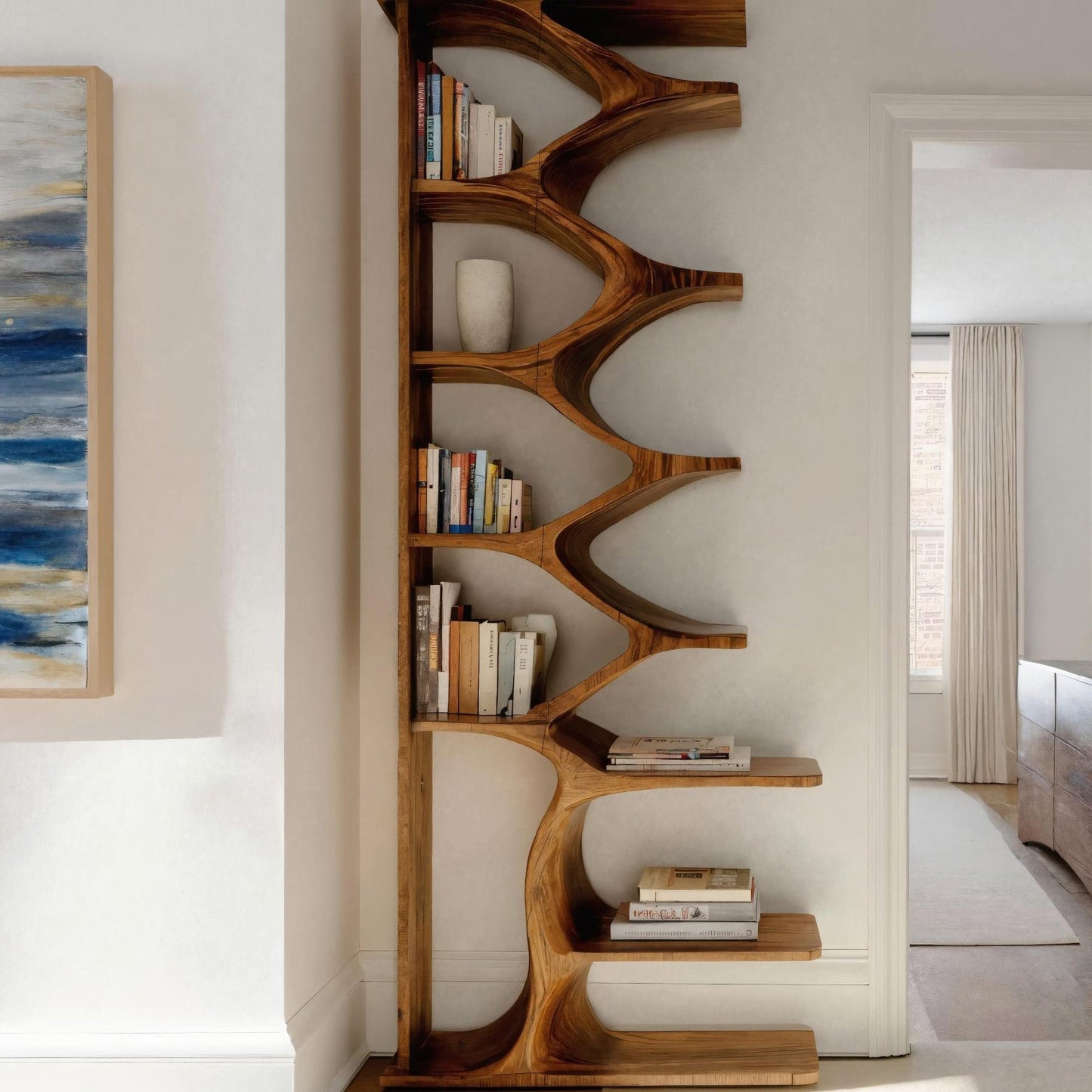 Modern Freestanding Bookshelf For Living Room Kitchnce