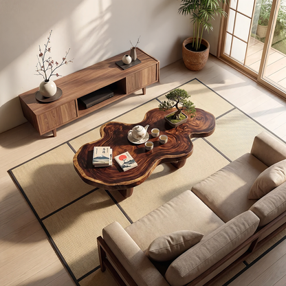 Sculptural Cloud Coffee Table with Curved Base Design