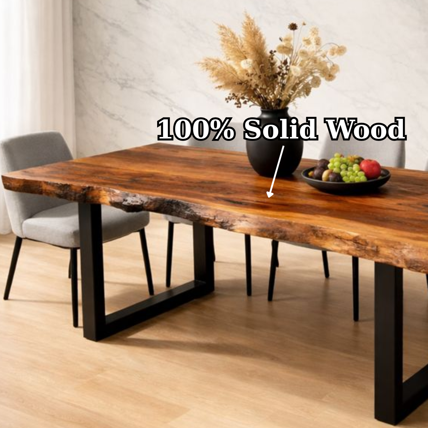 Handcrafted Live Edge Wood Dining Table for Modern Living