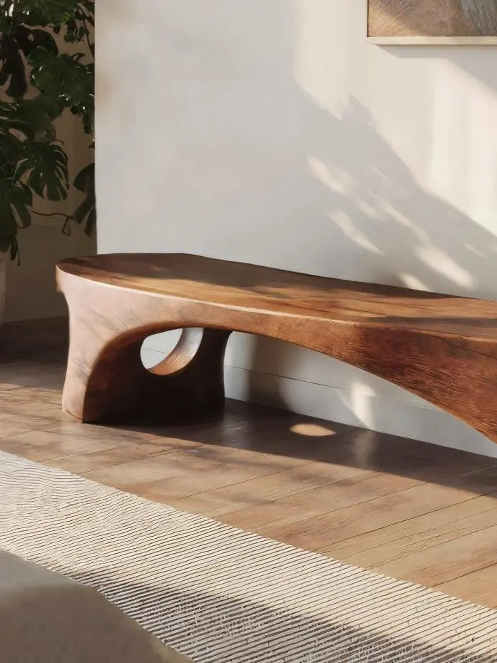 Modern Sculptural Bench With Organic Design For Entryway Kitchnce
