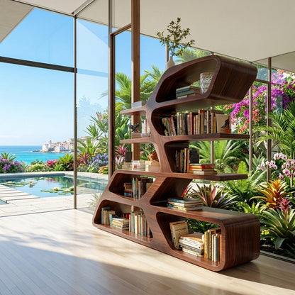 Modern Sculptural Bookshelf For Living Room Decor Kitchnce