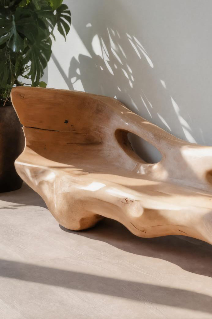 Modern Sculpted Bench For Living Room Or Entryway Kitchnce