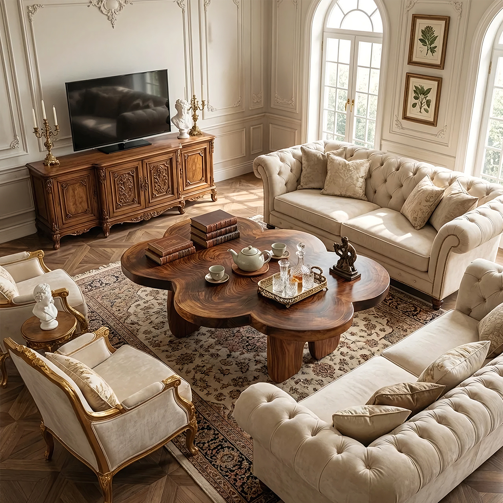 Organic Cloud-Shaped Coffee Table with Sculptural Low Profile