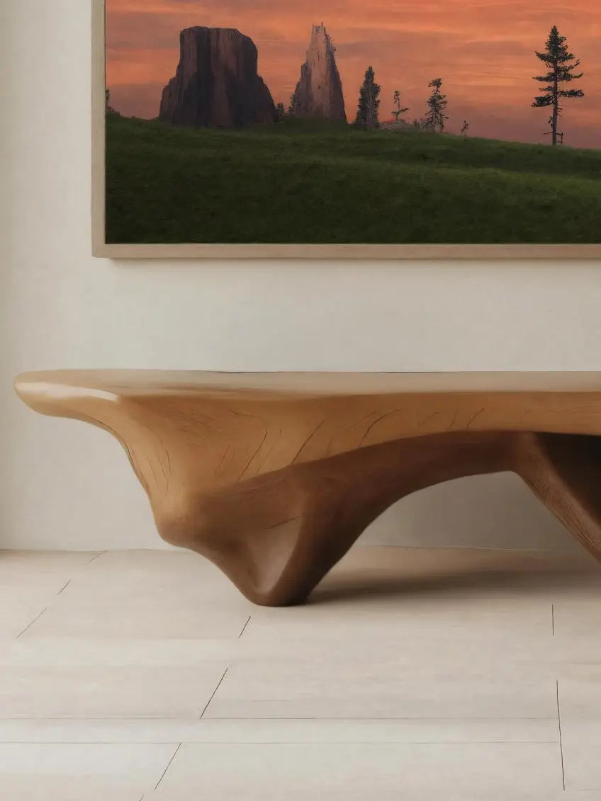 Modern Sculptural Bench With Flowing Design For Living Room Kitchnce
