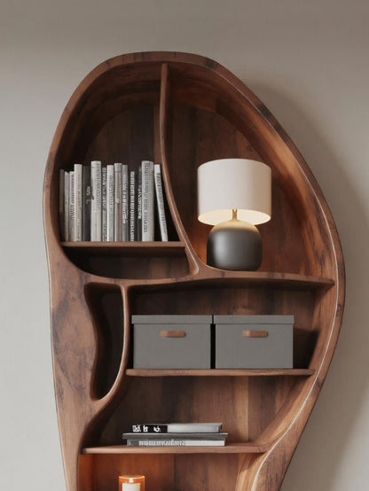 Organic Wall Bookshelf With Sculptural Design For Living Room Or Office Kitchnce