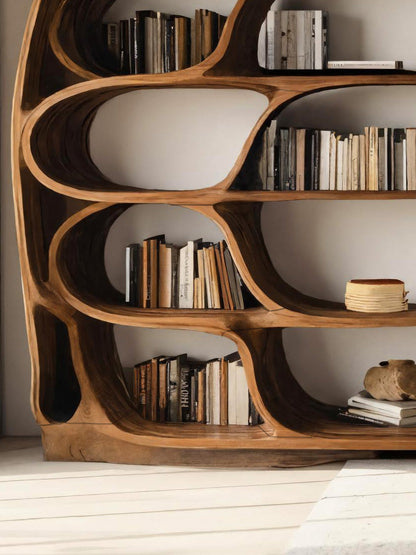 Modern Sculptural Bookshelf For Bedroom Or Living Room Kitchnce