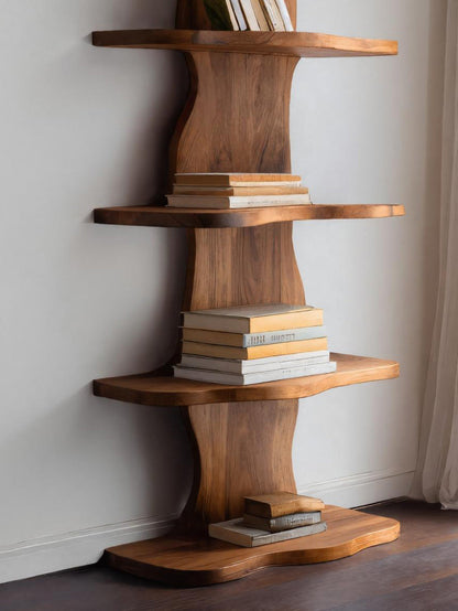 Modern Sculptural Wave Bookshelf For Living Room Kitchnce