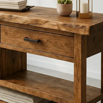 Handcrafted Solid Wood Console Table – Modern Rustic Functionality Kitchnce