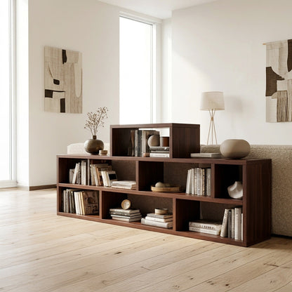 Handcrafted Wooden Bookshelf With Multi Storage For Living Space Kitchnce