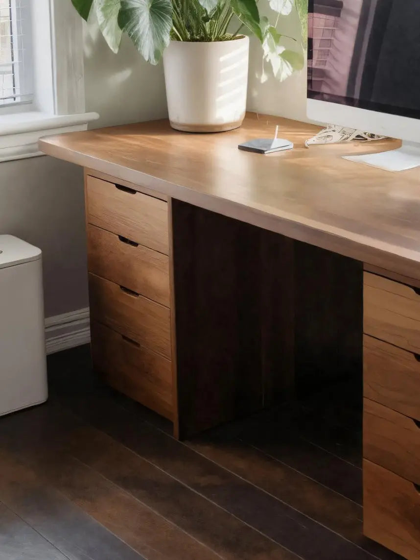 Modern Desk With Multiple Drawers For Home Office Kitchnce
