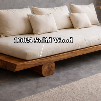 Minimalist Solid Wood Platform Daybed Sofa