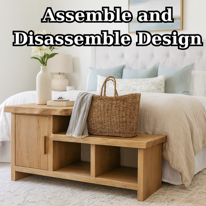 Handcrafted Solid Wood Bench – Modern Organic Seating with Versatile Storage Kitchnce