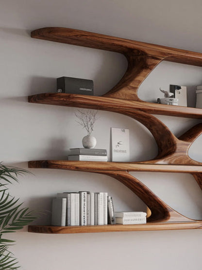 Modern Sculptural Wall Mounted Bookshelf For Bedroom Kitchnce