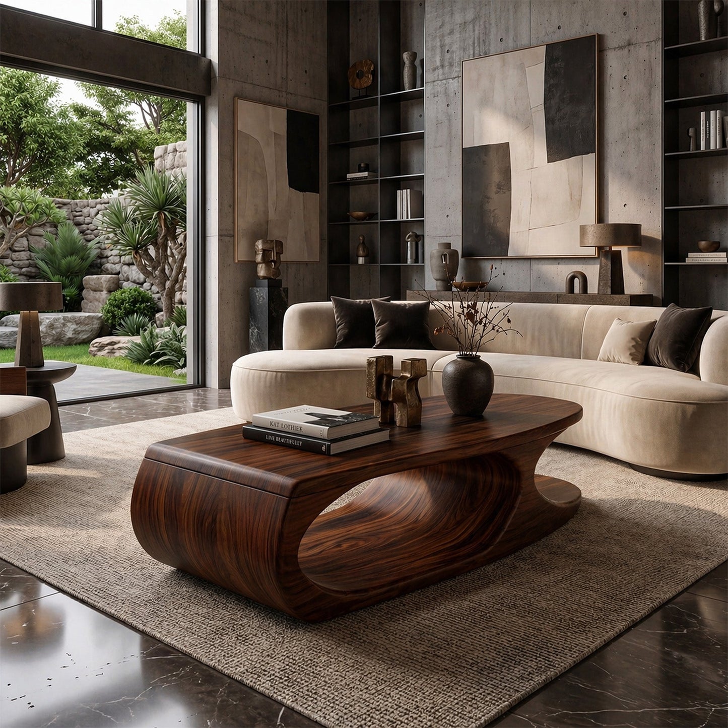 Organic Loop Coffee Table With Sculptural Open Base