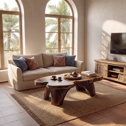 Live Edge Organic Coffee Table with Sculptural Natural Form