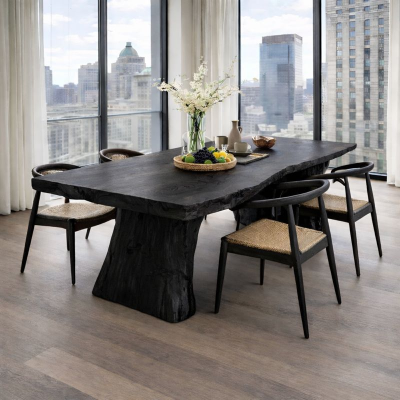 Handcrafted Solid Wood Live Edge Dining Table for Modern Interiors