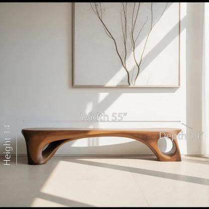 Modern Sculptural Bench With Curved Design For Living Room Kitchnce