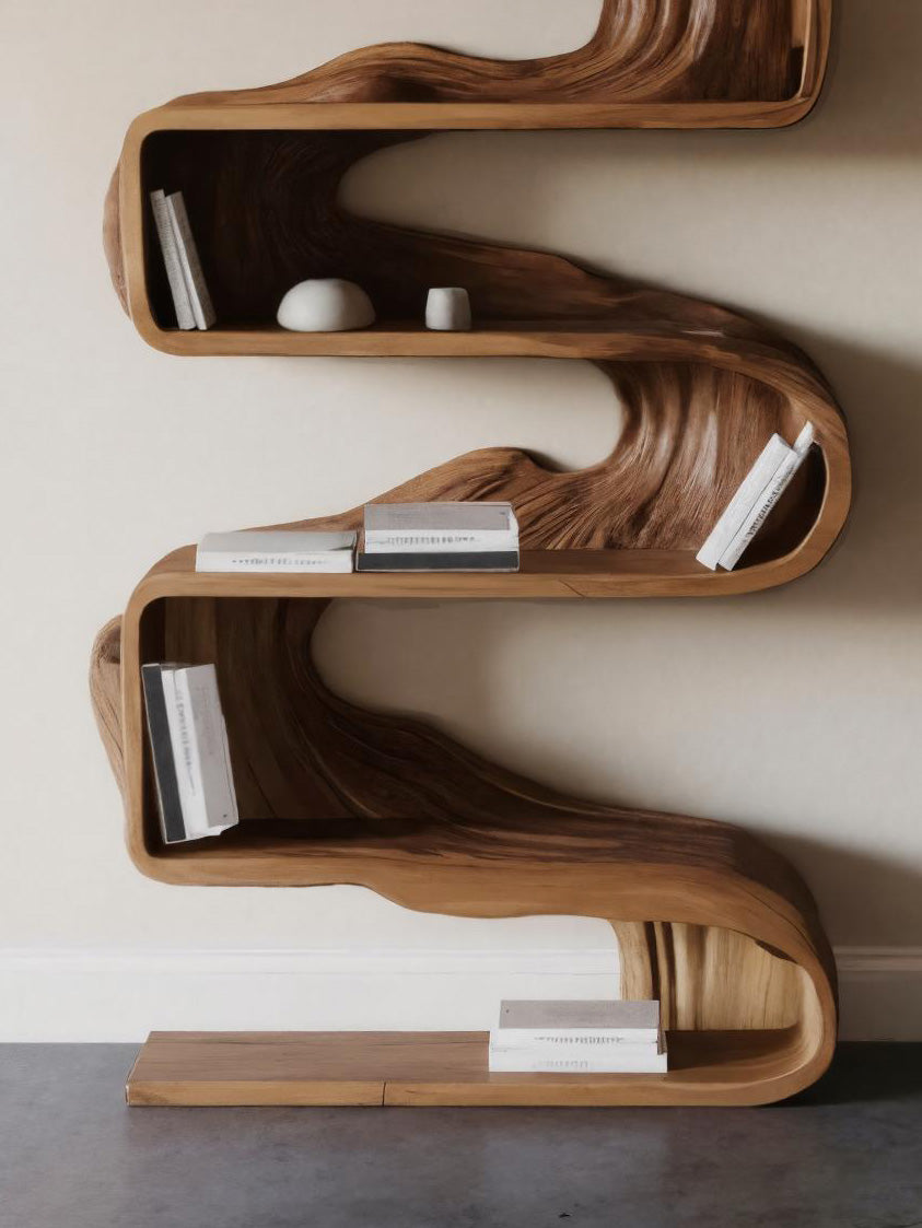 Artistic Sculptural Bookshelf For Living Room Kitchnce