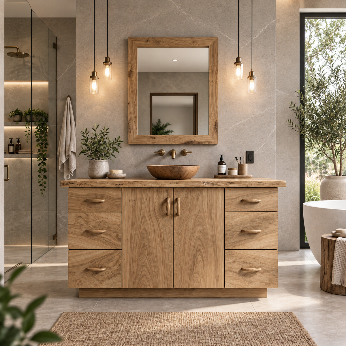 Varelle Solid Wood Bathroom Vanity