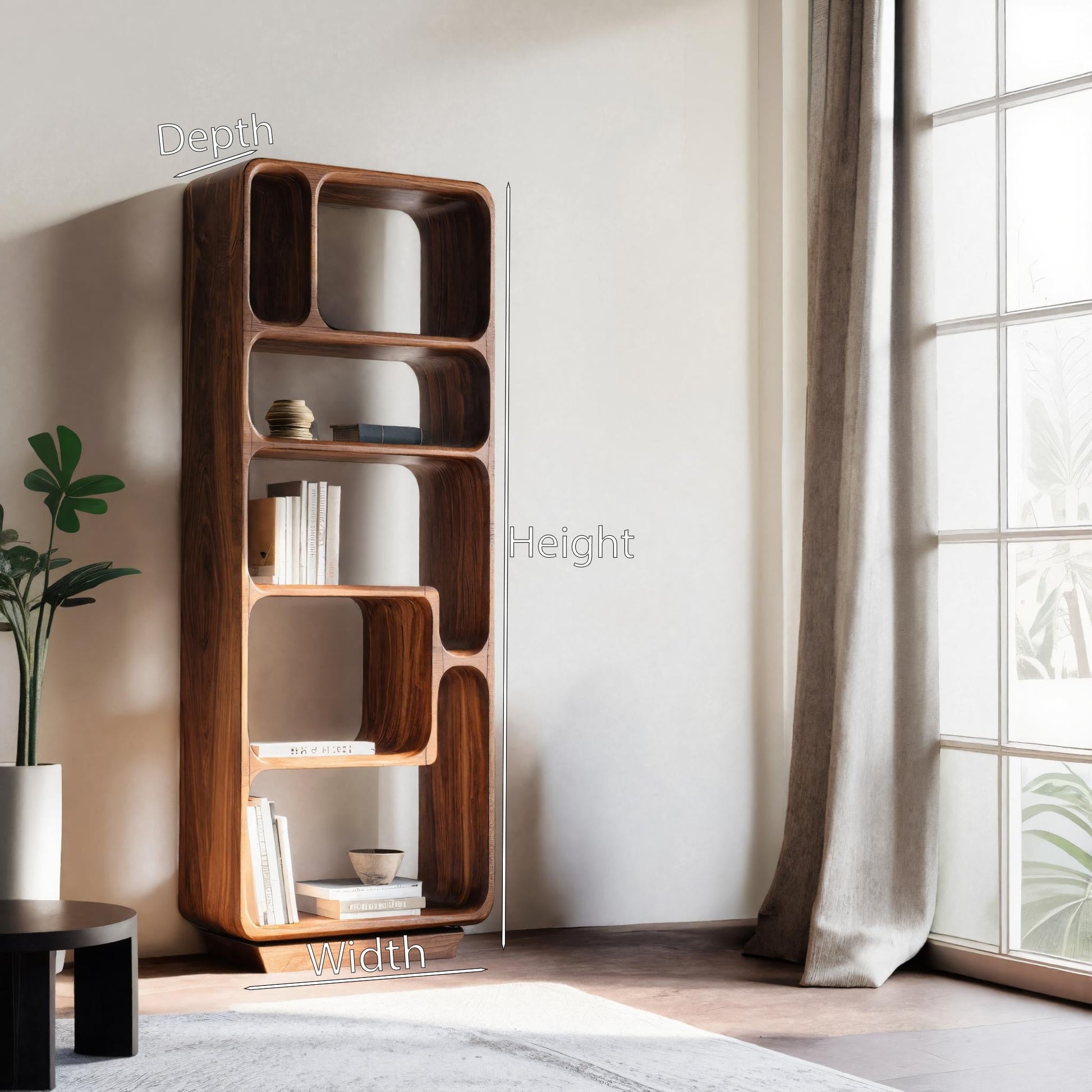 Minimalist Tall Bookshelf For Living Room Or Entryway Kitchnce