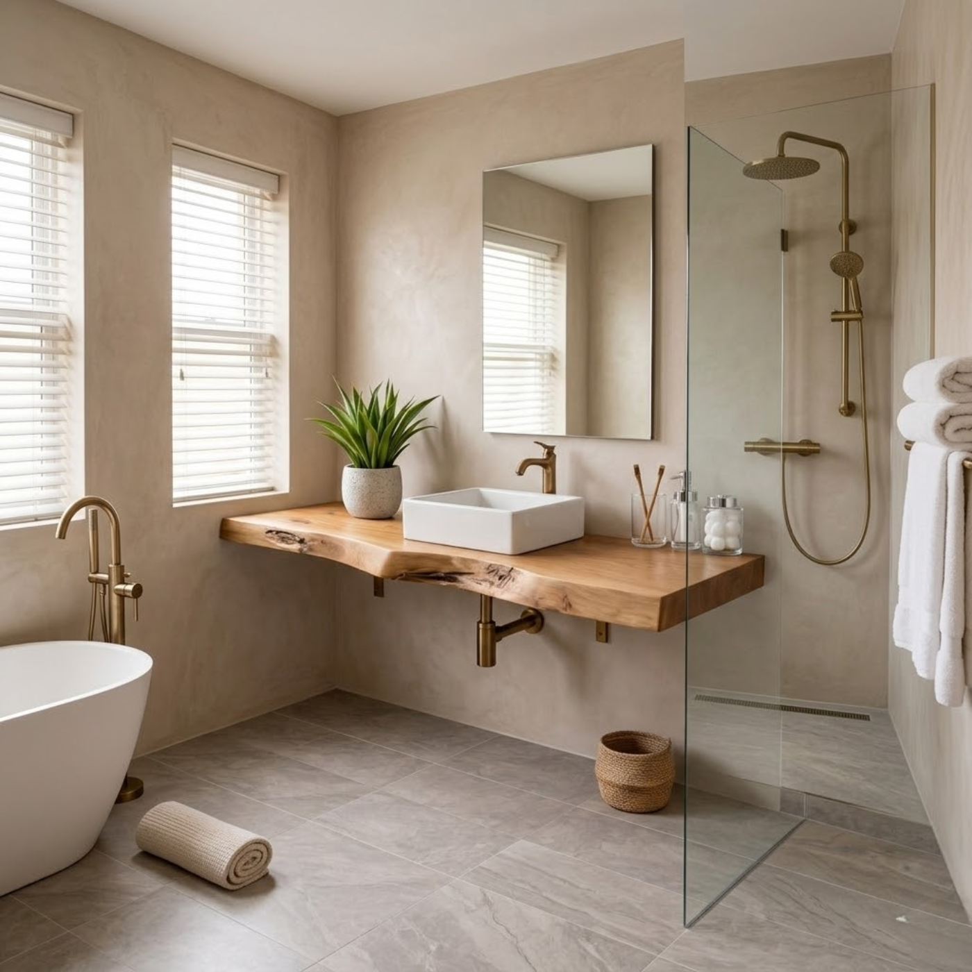 Floating Live Edge Solid Wood Bathroom Shelf Wall Mounted Natural Wood Vanity Top Kitchnce